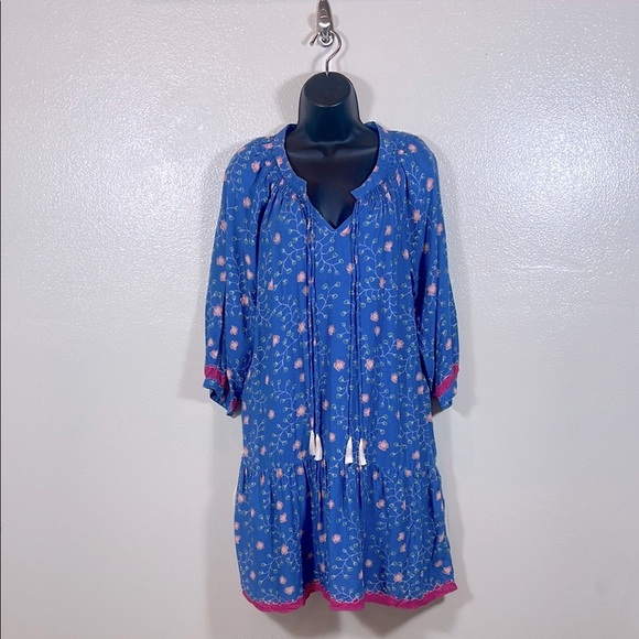 Natalie Martin Stevie Dress In Pinwheel Denim In Blue size medium - Picture 2 of 9
